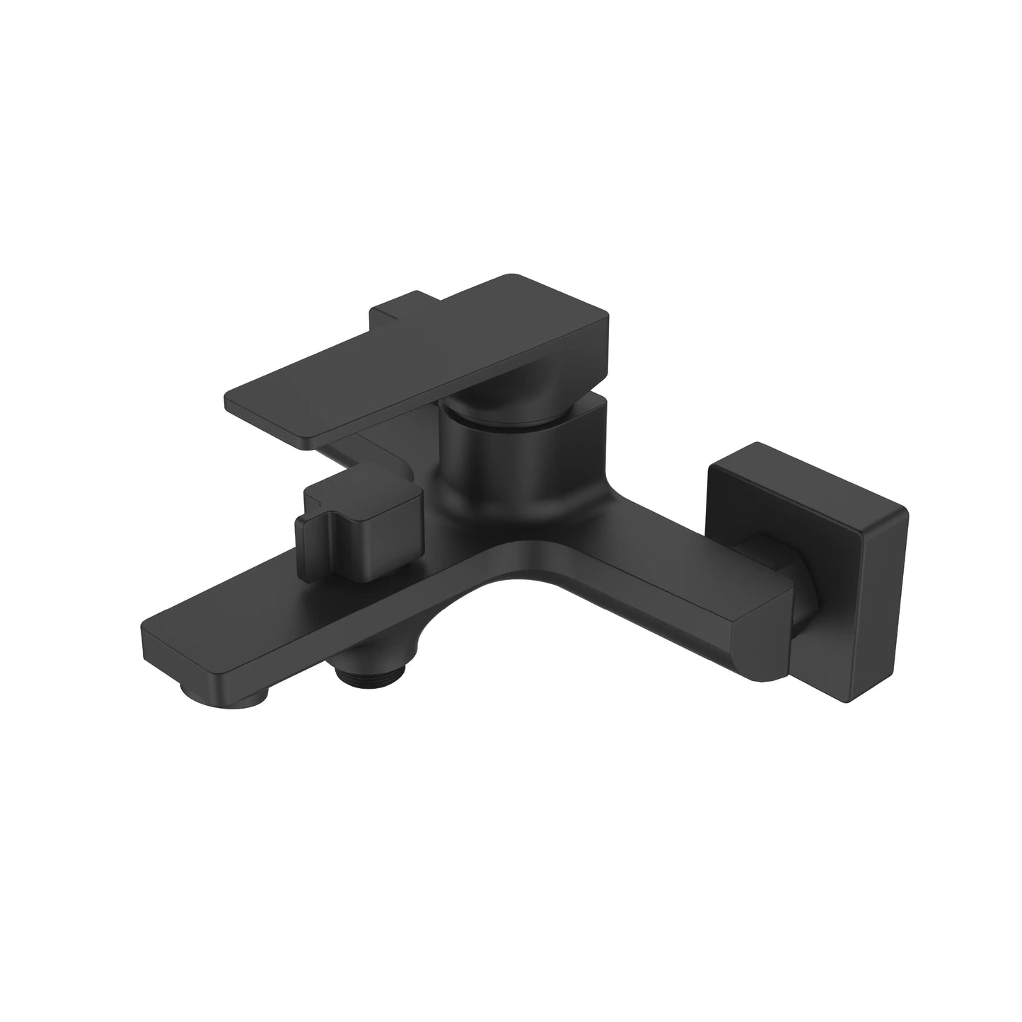 Sanitar CASE-BM BL premium brass bath mixer featuring a sleek matte black finish, modern single-lever handle, and a wall-mounted spout.