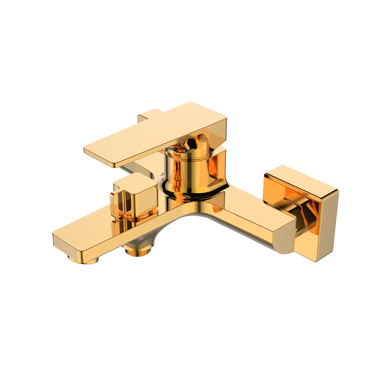 Sanitar CASE-BM GD luxury brass bath mixer with a premium gold finish, featuring a modern single-lever handle and a sleek wall-mounted spout.