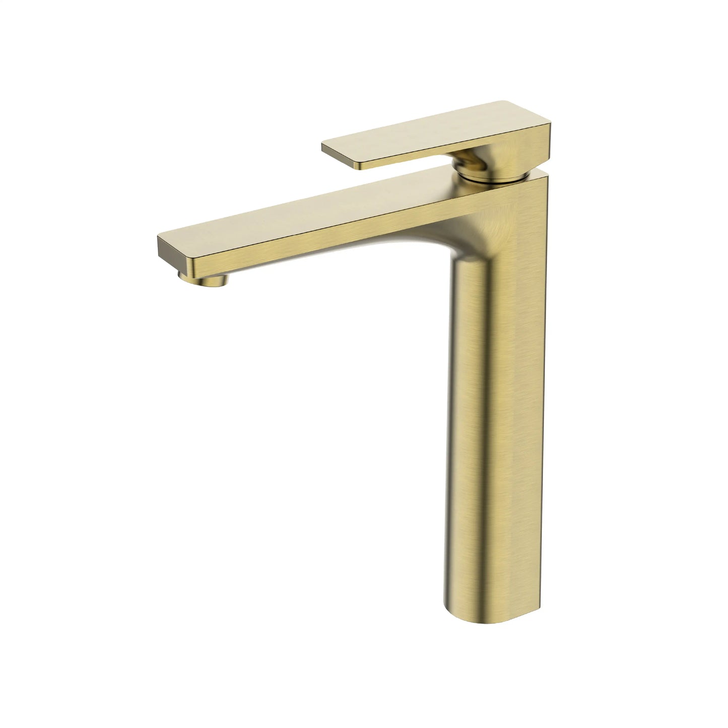 Sanitar CASE-HWB BGD high washbasin mixer in a luxury brushed gold finish featuring a sleek single-lever handle and a tall, elegant spout design.