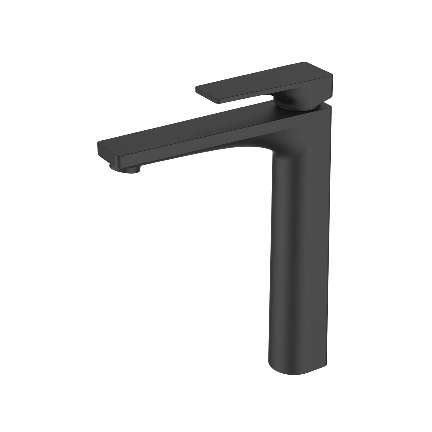 Sanitar CASE-HWB BL tall brass washbasin mixer in a sleek black and chrome finish featuring a modern single-lever handle and an elegant high-rise spout design