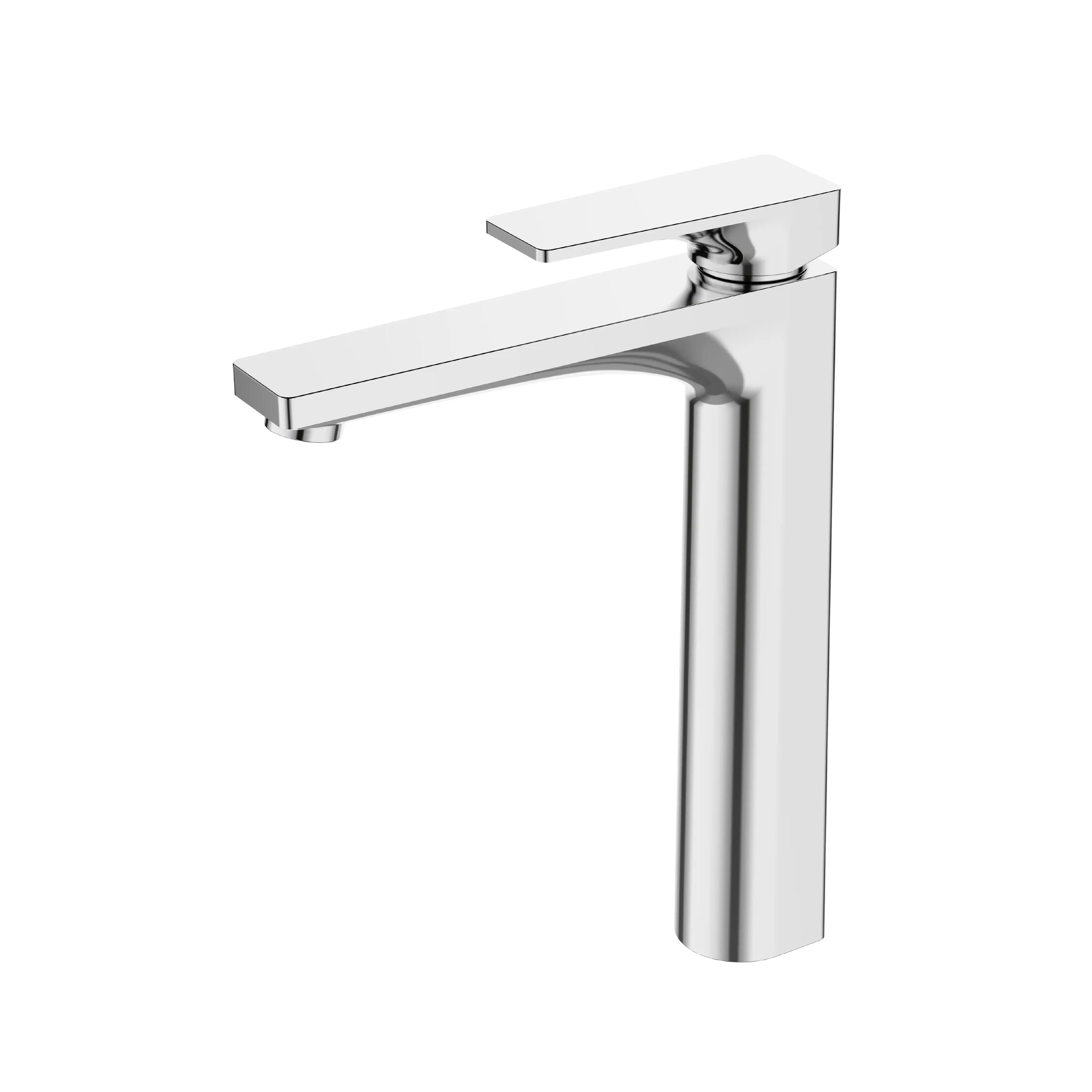 Sanitar CASE-HWB high washbasin mixer made of premium brass with a polished chrome finish, featuring a sleek tall body, modern single-lever handle, and elegant fixed spout.