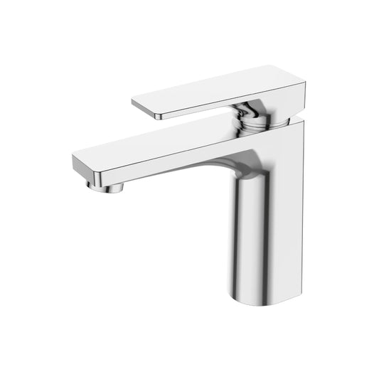 Sanitar CASE-WB premium brass washbasin mixer featuring a polished chrome finish with a modern single-lever handle and a sleek flat spout design.