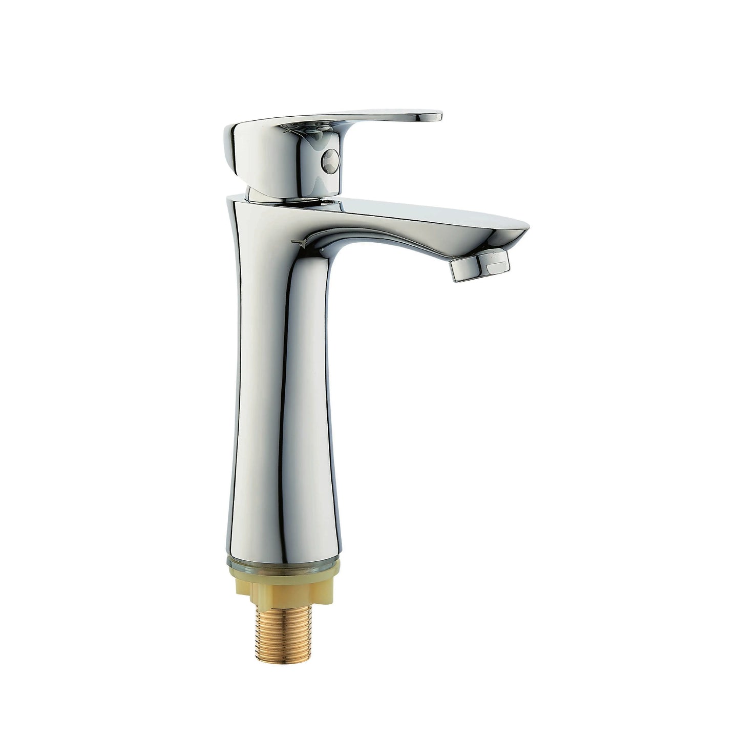 Sanitar CAULE SANI-SLWB OV11 0003 single line washbasin faucet featuring a polished chrome finish, sleek single-lever handle, and modern fixed spout