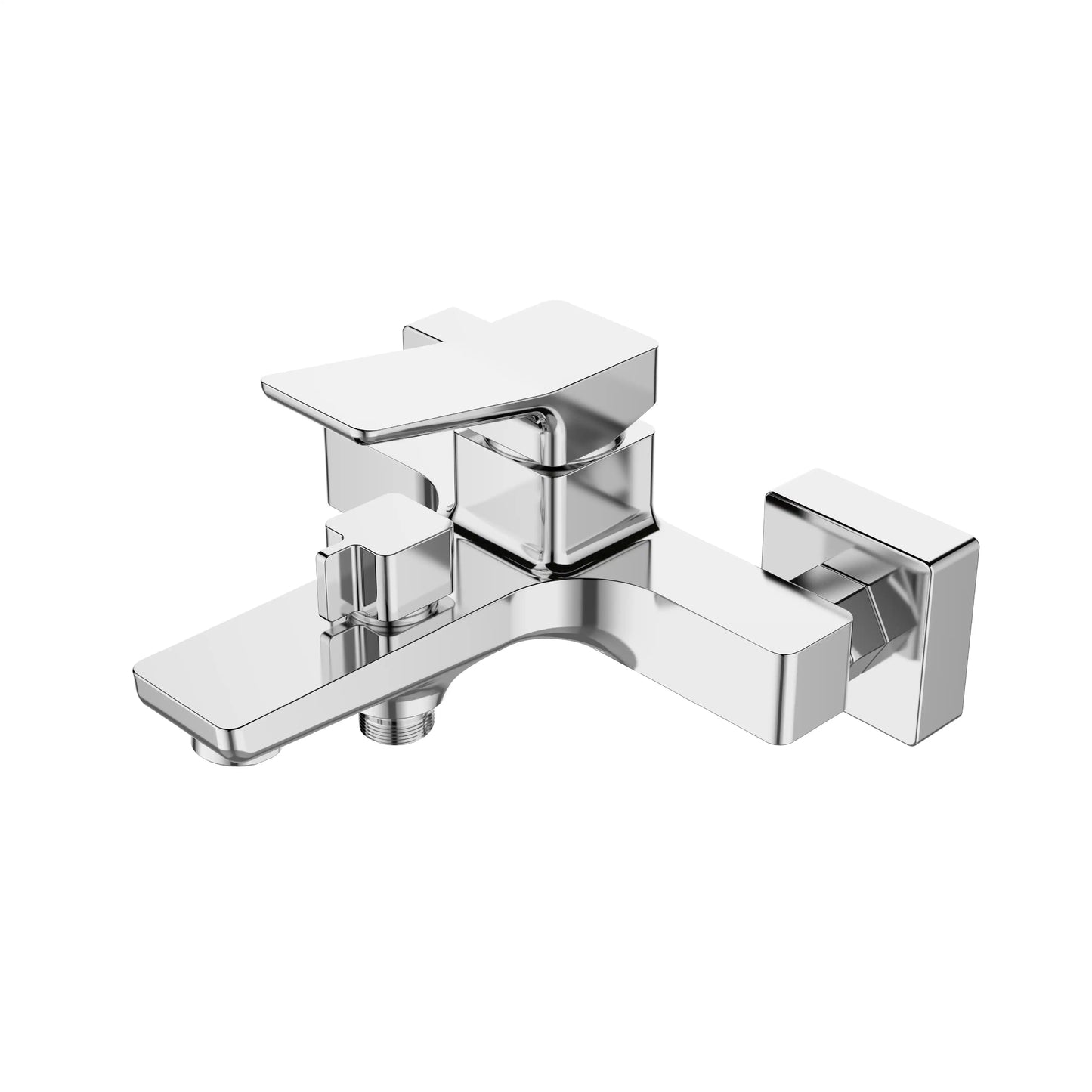 Sanitar CENT-BM wall-mounted brass bath mixer featuring a polished chrome finish with an ergonomic single-lever handle and integrated diverter spout.