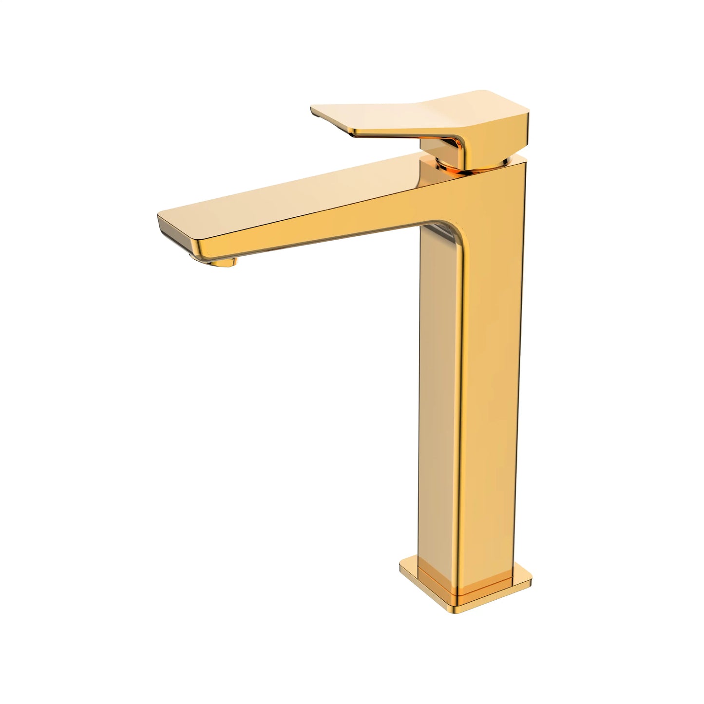 Sanitar CENT-HWB GD high washbasin mixer featuring a premium brass-gold finish with a sleek single-lever handle and a tall, elegant fixed spout.
