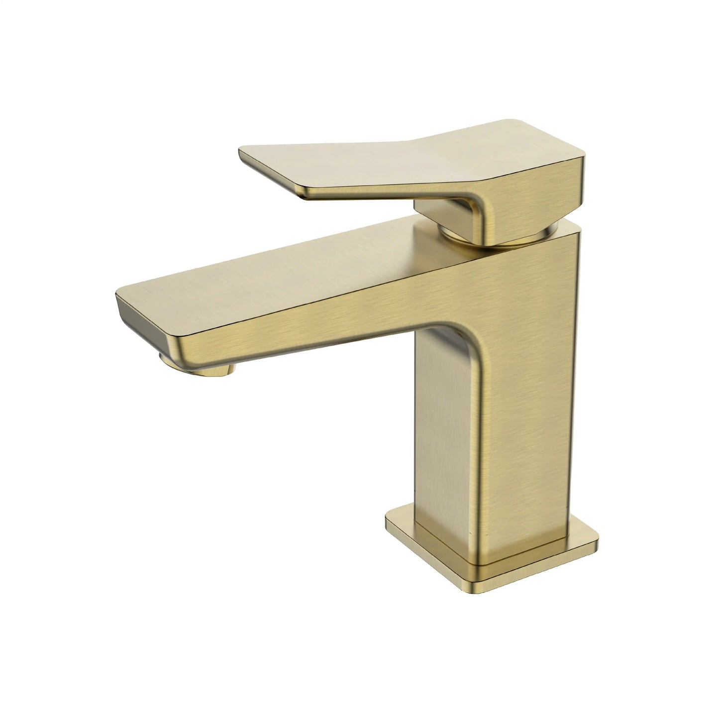 Sanitar CENT-WB BGD premium brass washbasin mixer with a brushed gold finish, modern single-lever handle, and sleek fixed spout design.