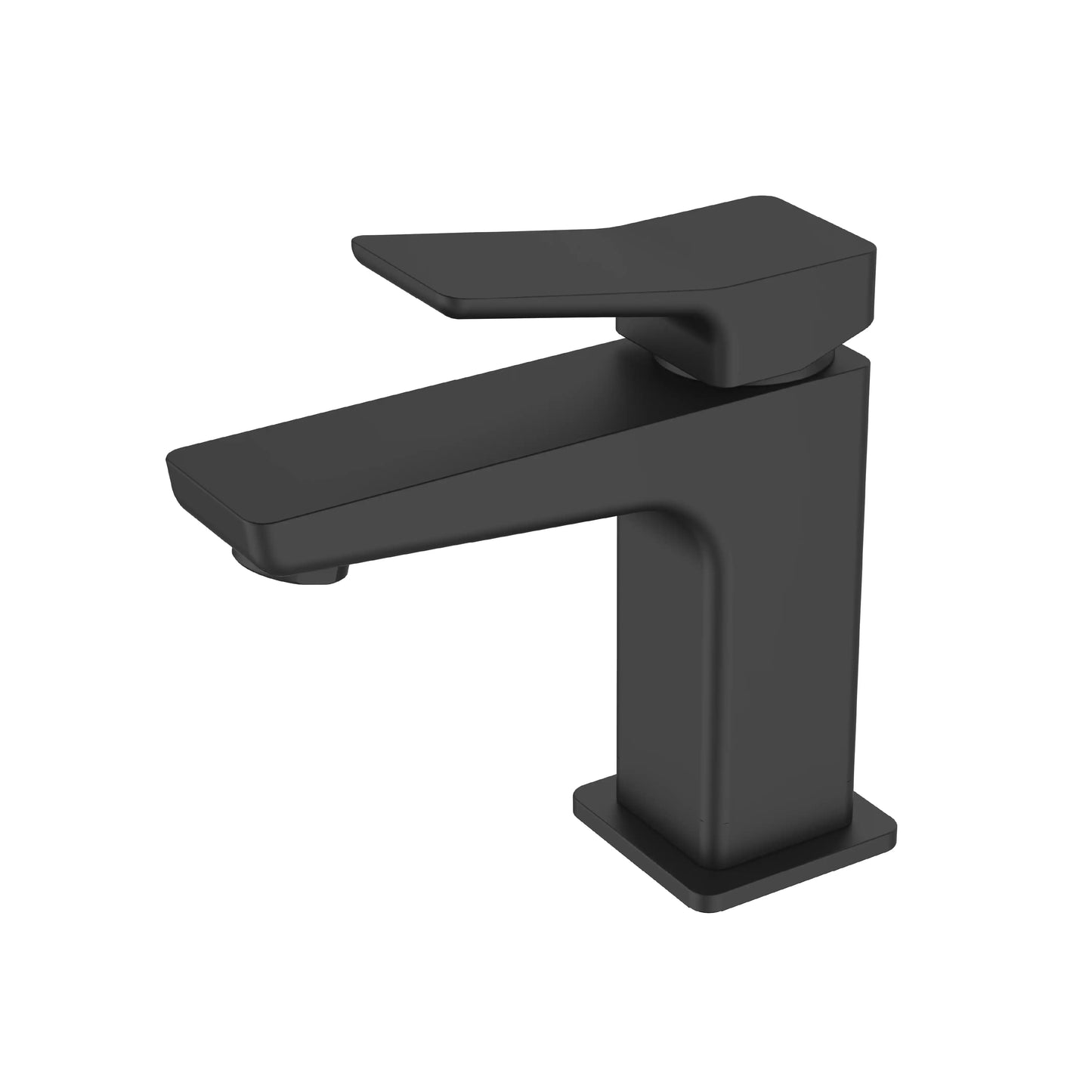 Sanitar CENT-WB BL washbasin mixer featuring a modern matte black and brass finish with a sleek single-lever handle and a fixed spout.