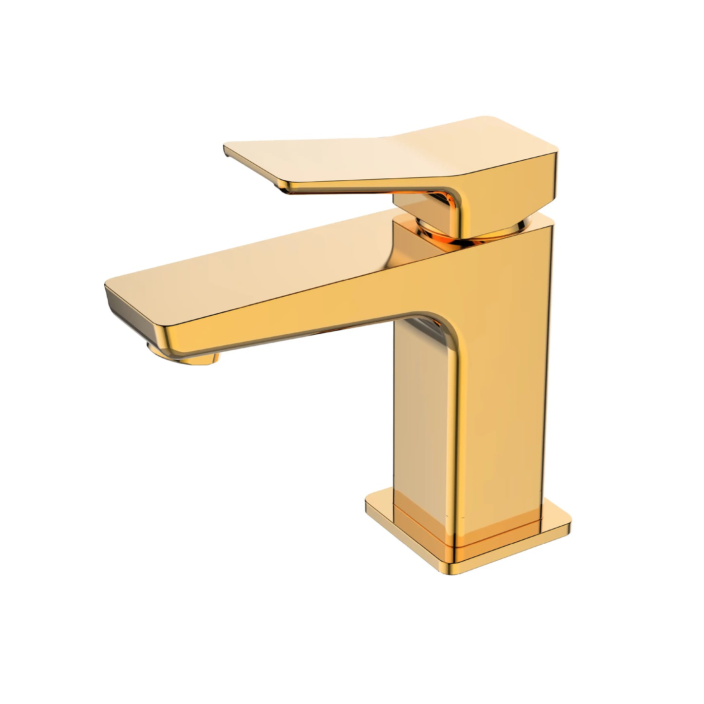 Sanitar CENT-WB GD washbasin mixer featuring a luxury brass-gold finish, a modern single-lever handle, and a sleek fixed spout design.