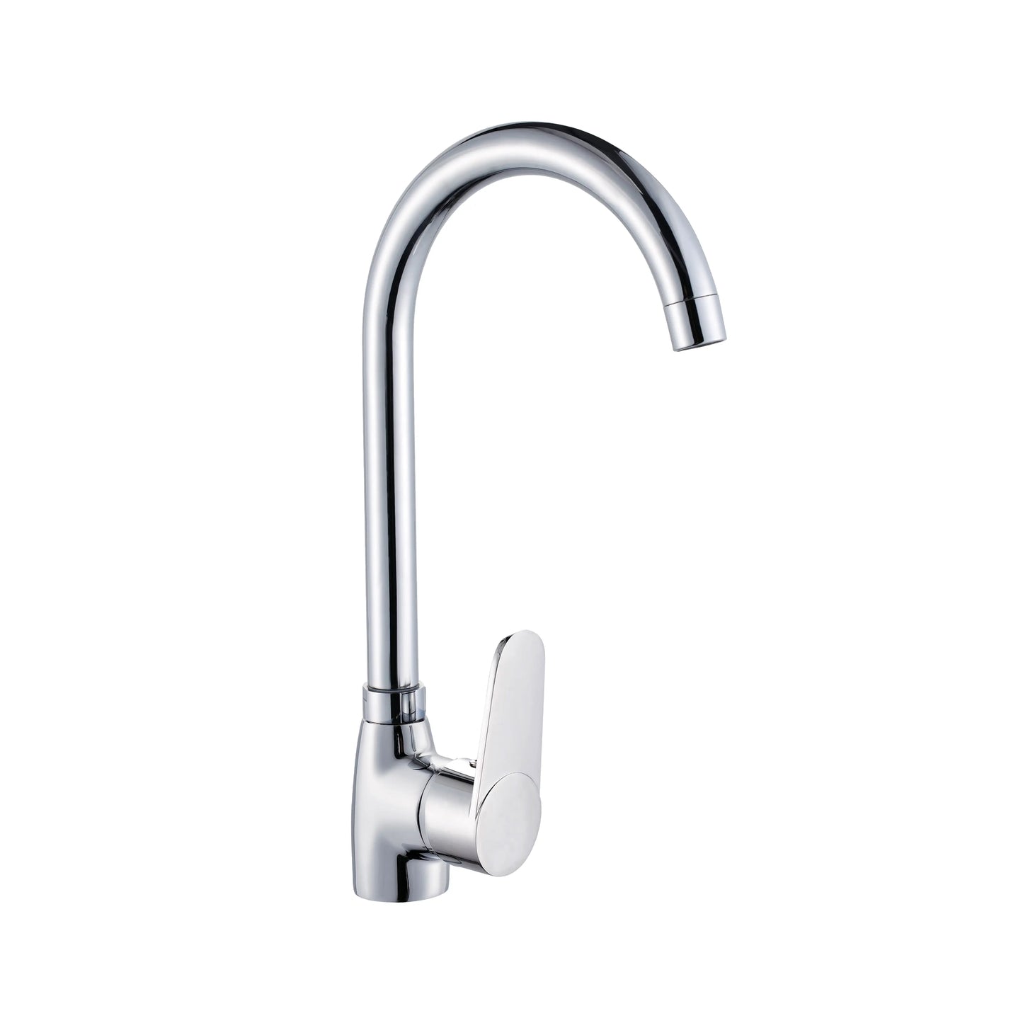 Sanitar CORAL-KM brass kitchen sink mixer featuring a polished chrome finish with a modern single-lever handle and an ergonomic swivel spout.