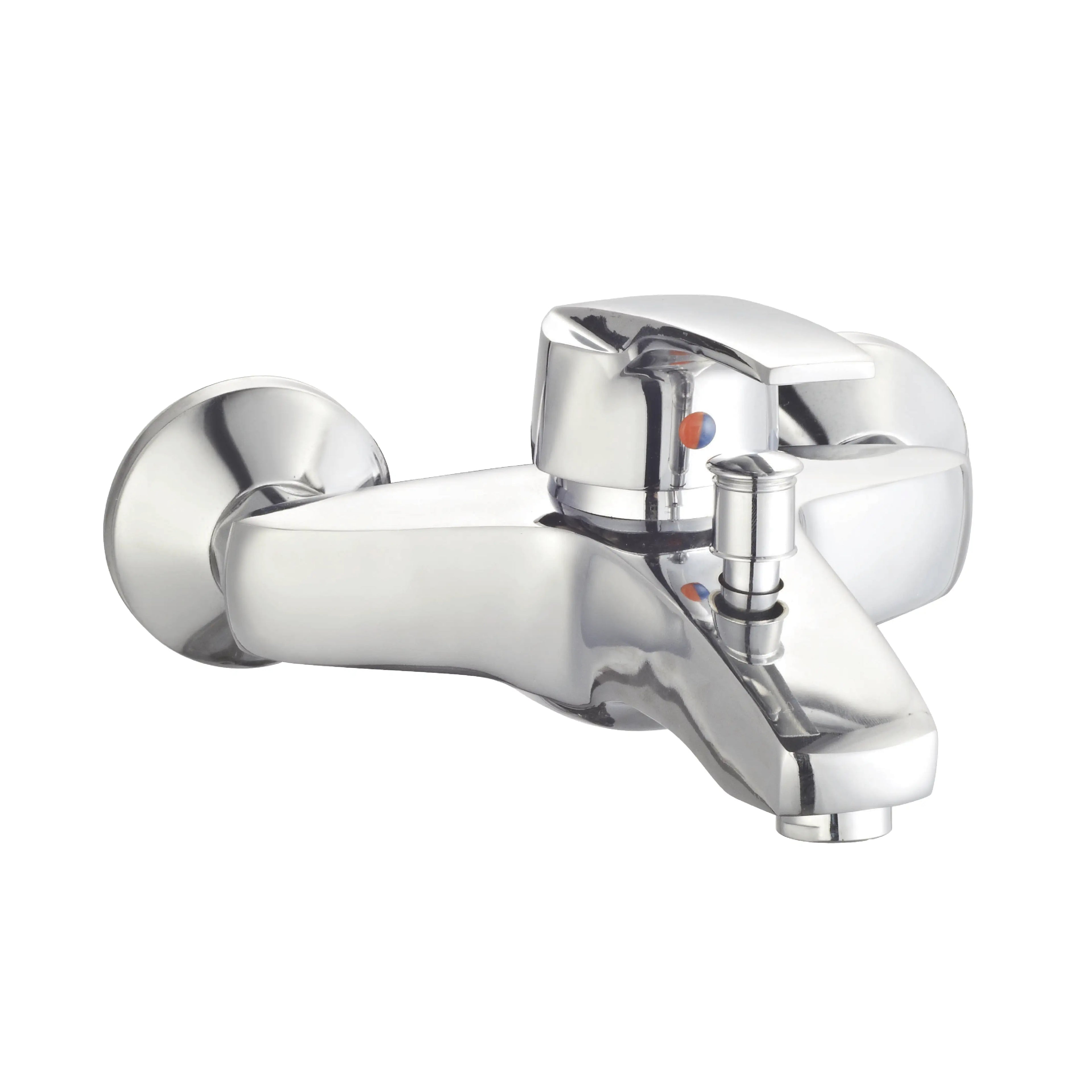 Sanitar CRYSTAL-BM wall-mounted zinc bath mixer with a polished chrome finish, featuring single handle controls and a sleek diverter spout.