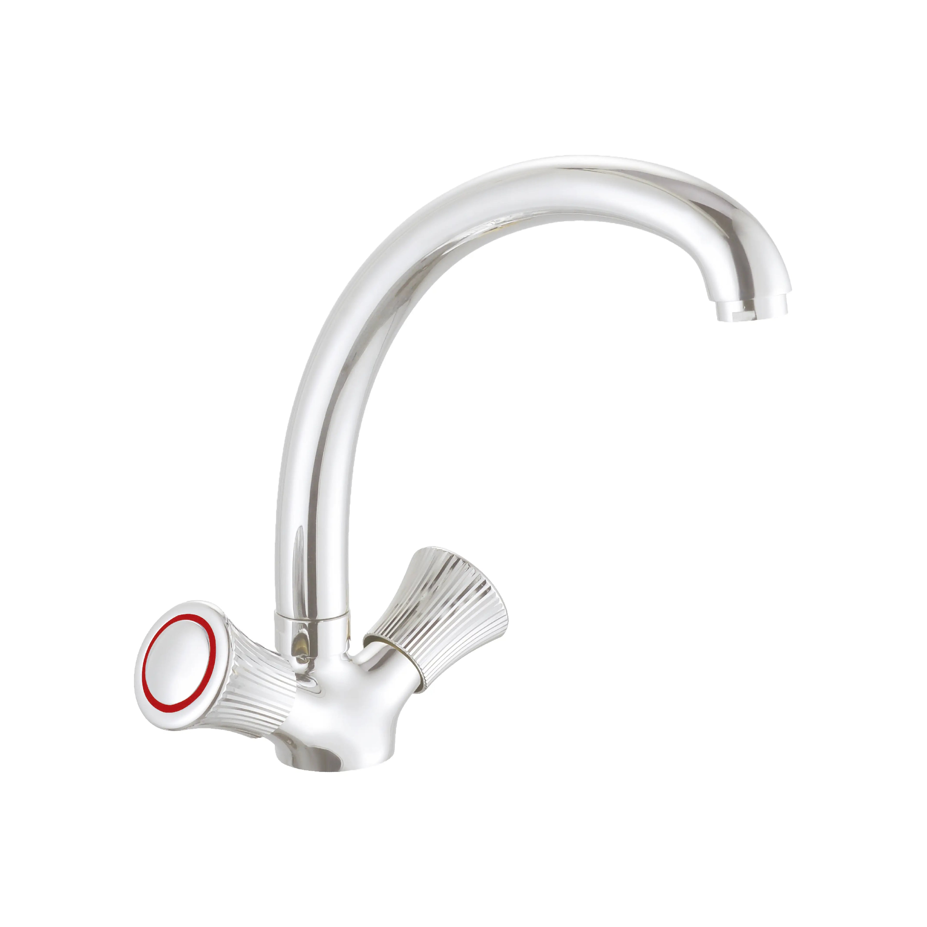 Sanitar DIAMOND-WB premium zinc washbasin mixer featuring a polished chrome finish with a modern double-lever handle and an elegant fixed spout.