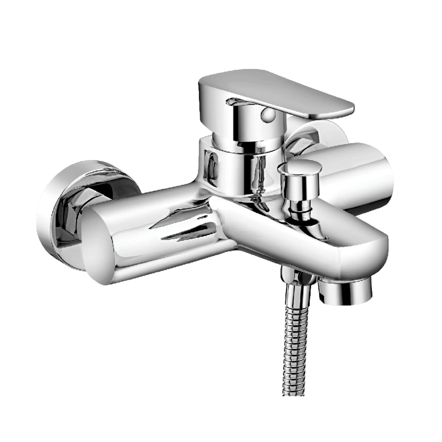 Sanitar FADA-BM premium brass wall-mounted bath mixer Made in India featuring a polished chrome finish and single-lever control