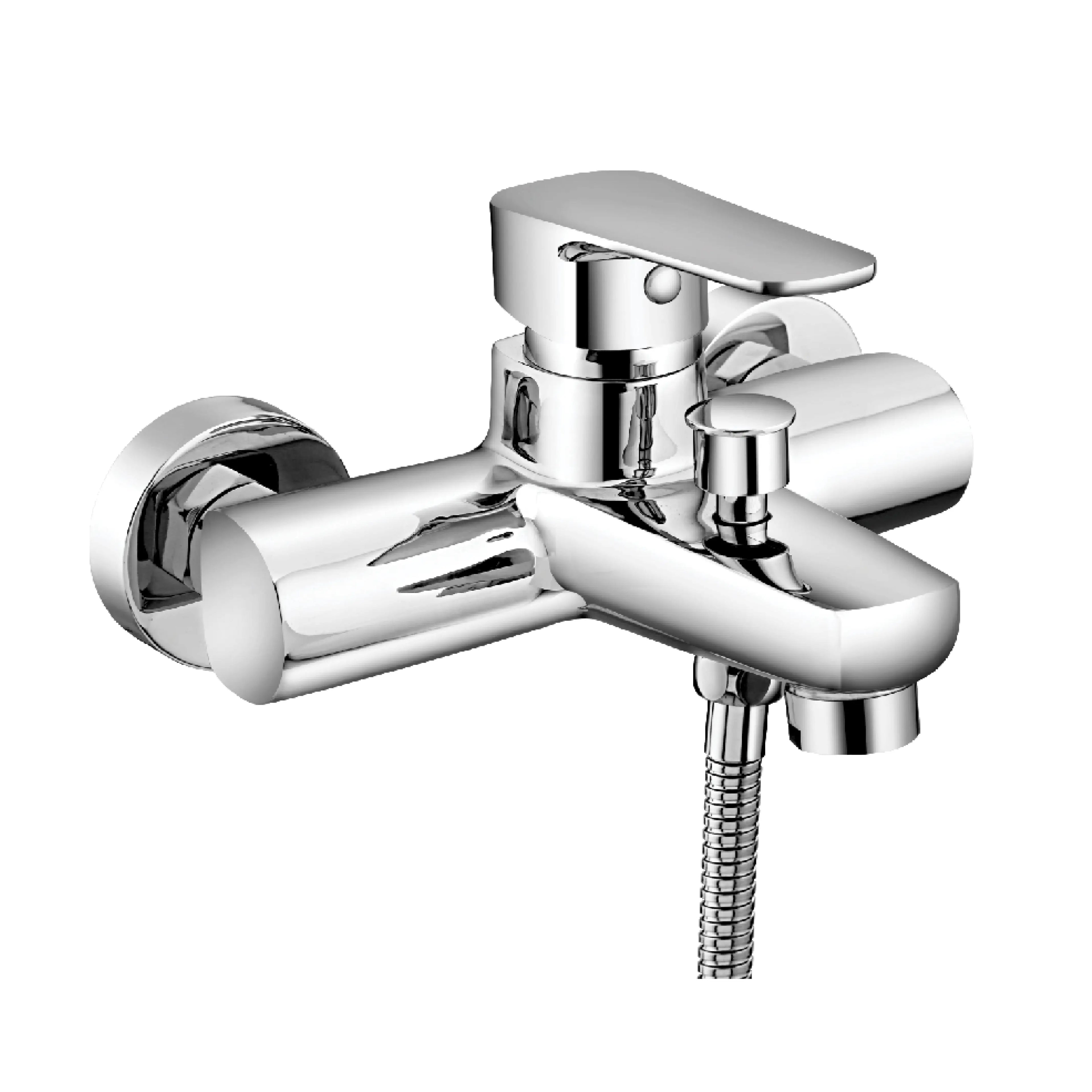 Sanitar FADA-BM premium brass wall-mounted bath mixer Made in India featuring a polished chrome finish and single-lever control