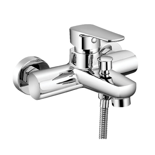 Sanitar FADA-BM premium brass wall-mounted bath mixer Made in India featuring a polished chrome finish and single-lever control
