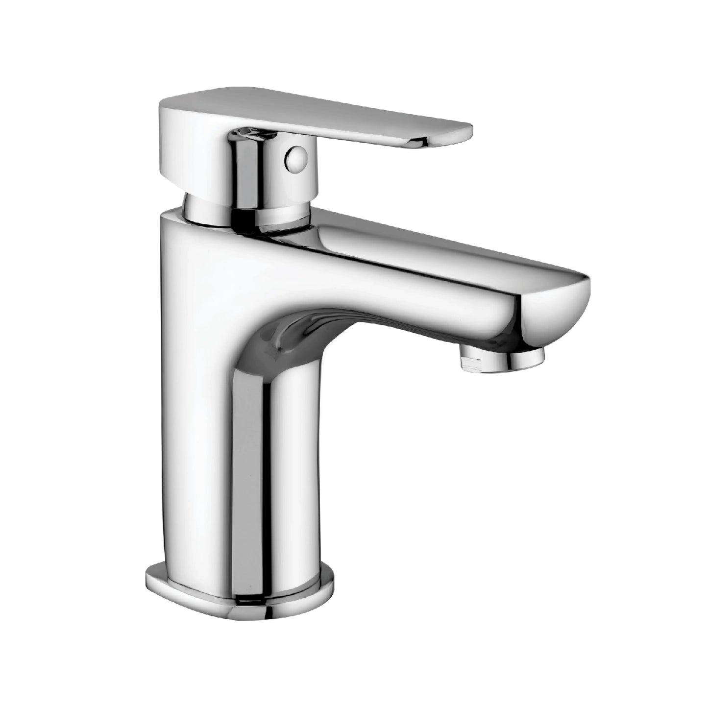 Sanitar FADA-WB premium brass washbasin mixer Made in India featuring a polished chrome finish with a modern single-lever handle and a curved fixed spout