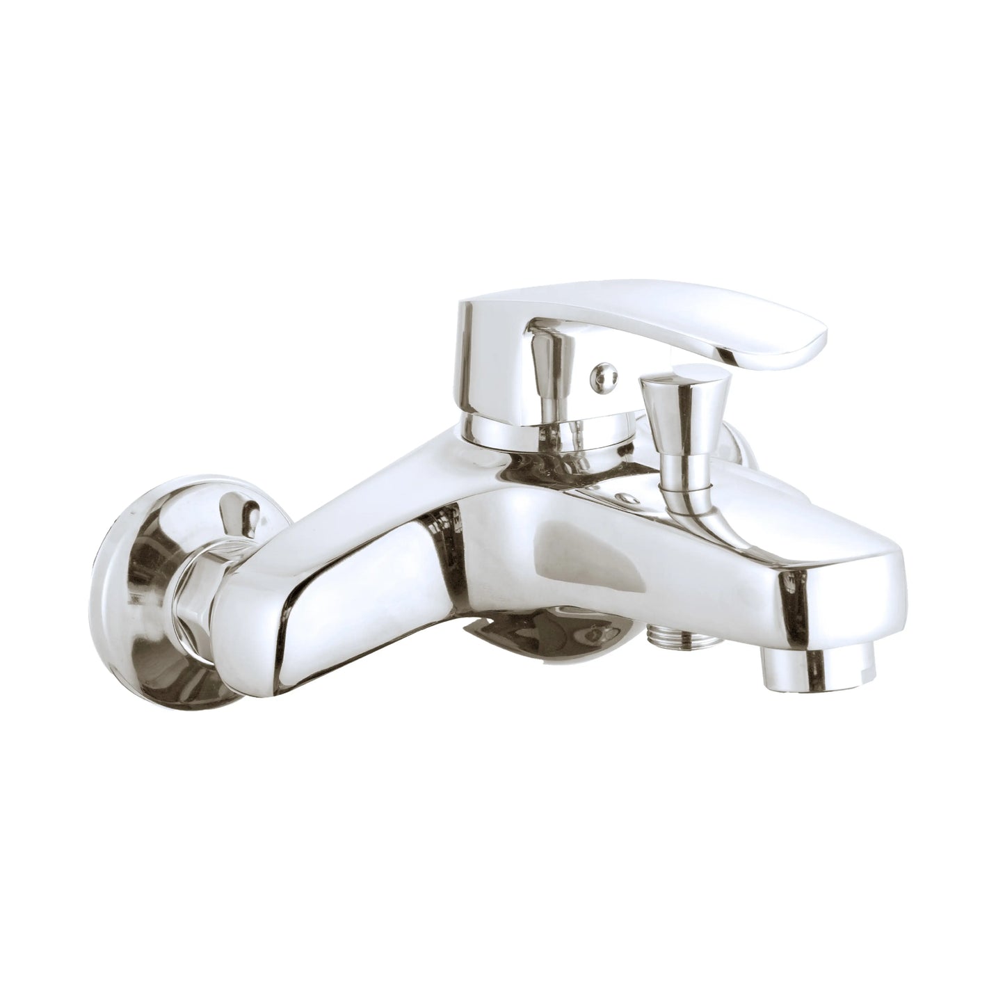 Sanitar JADE-BM premium brass wall-mounted bath mixer with polished chrome finish and contemporary dual-handle controls