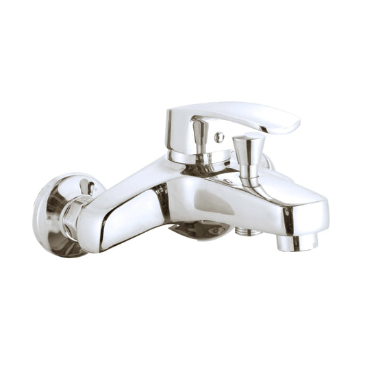 Sanitar JADE-BM premium brass wall-mounted bath mixer with polished chrome finish and contemporary dual-handle controls