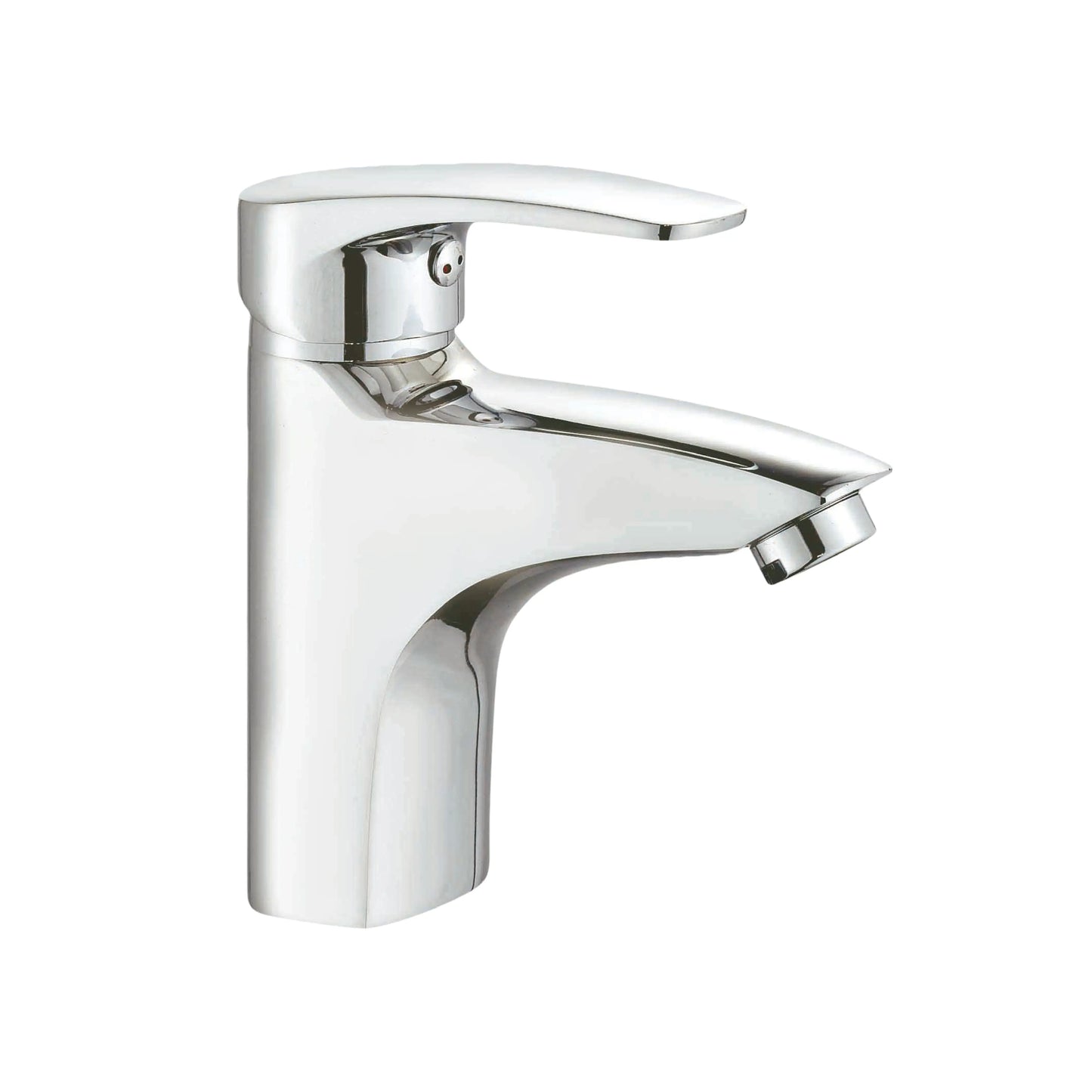 Sanitar JET-WB brass washbasin mixer featuring a polished chrome finish, ergonomic single-lever handle, and a sleek fixed spout.