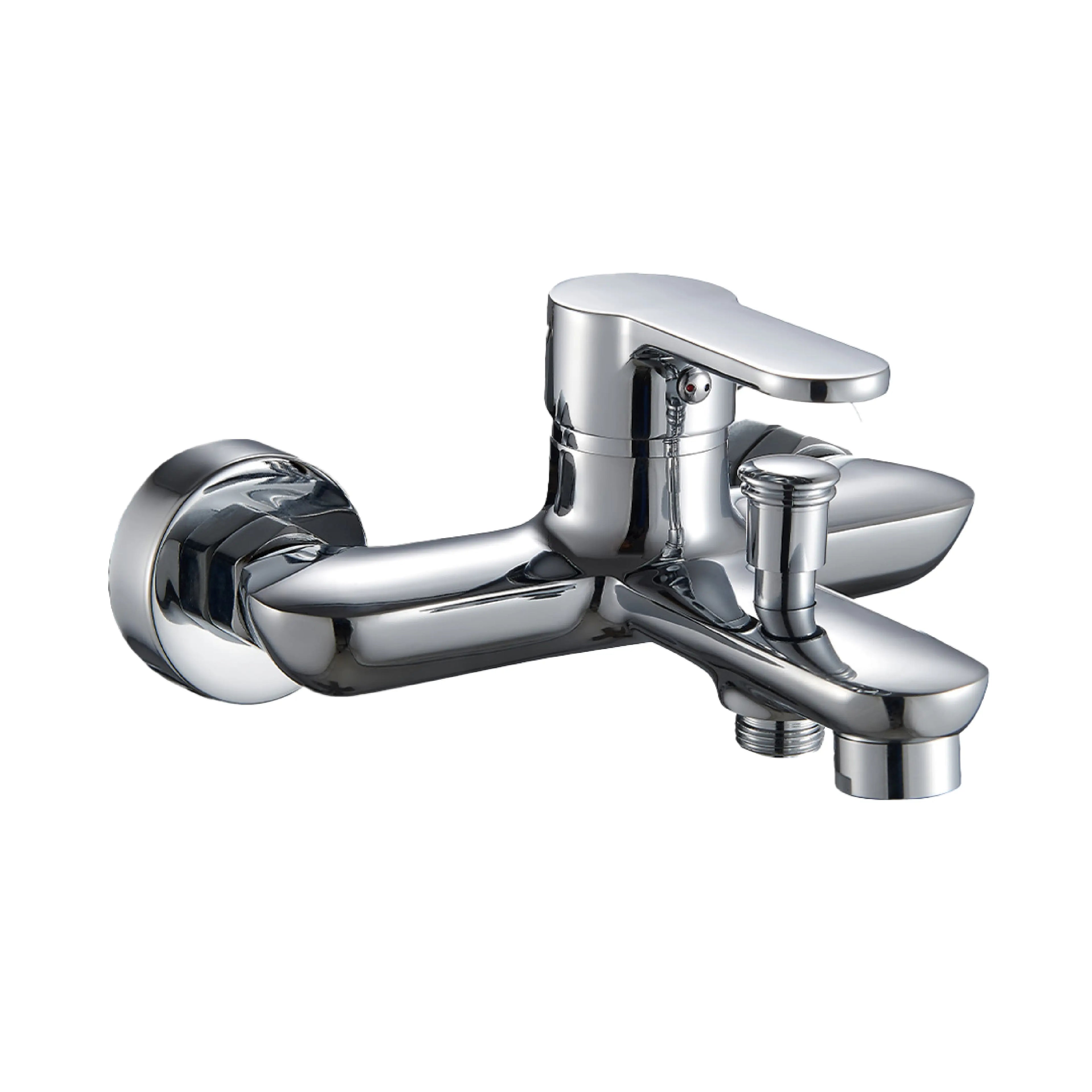 Sanitar LYCA-BM wall-mounted brass bath mixer with polished chrome finish and single levers