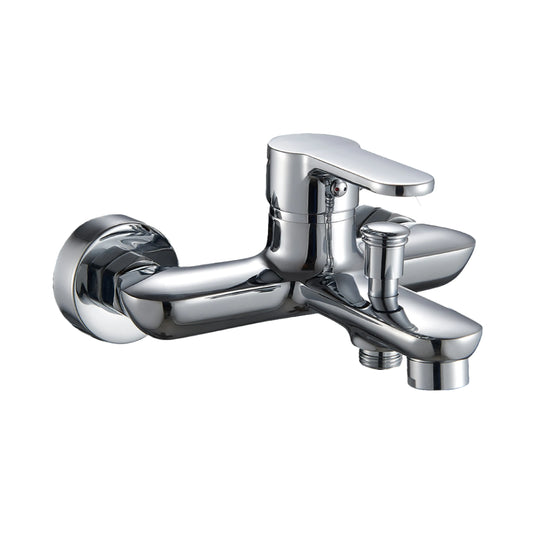 Sanitar LYCA-BM wall-mounted brass bath mixer with polished chrome finish and single levers