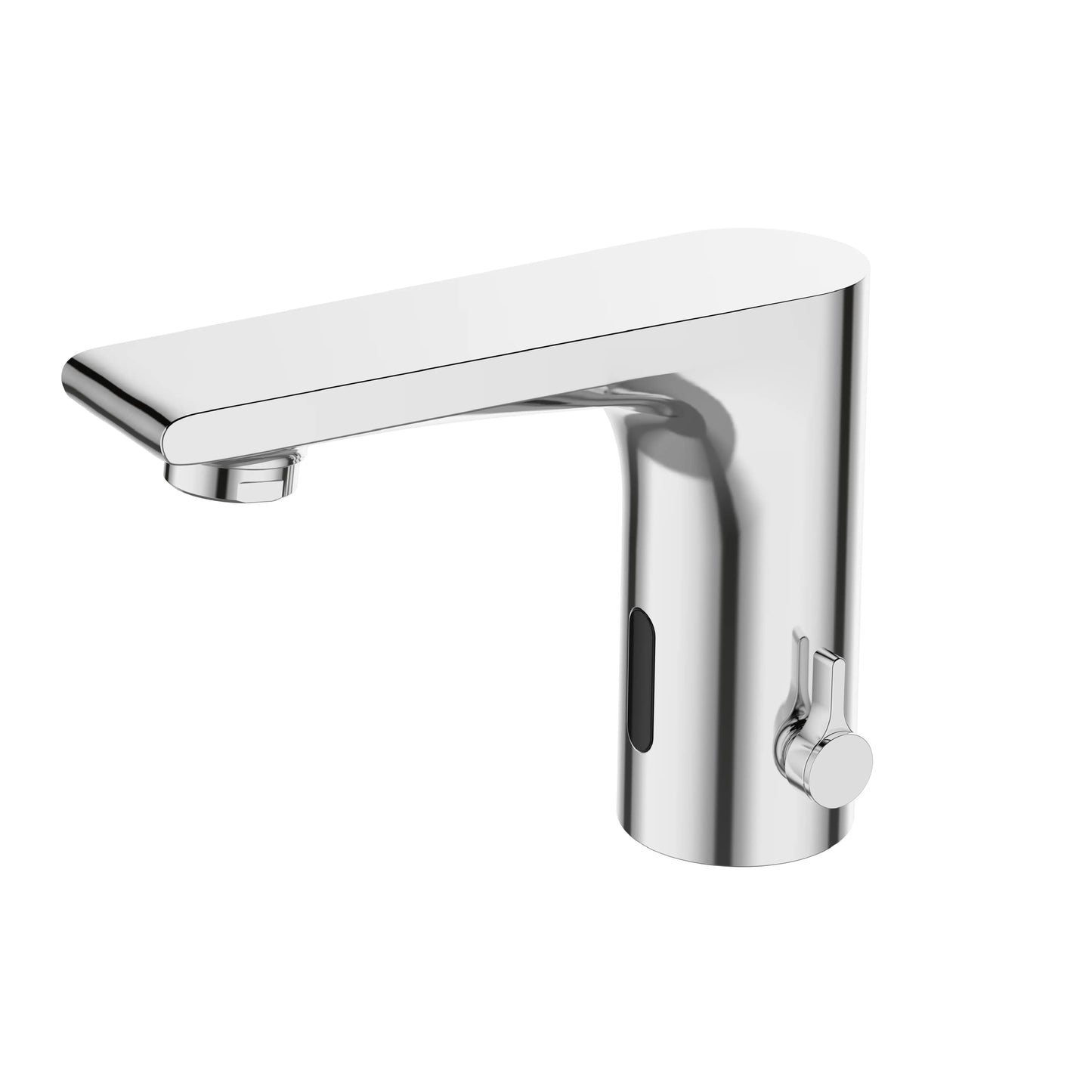 Sanitar PESARO-SWB sensor-operated washbasin mixer featuring a sleek chrome finish and an automatic touchless spout for hygienic water flow.