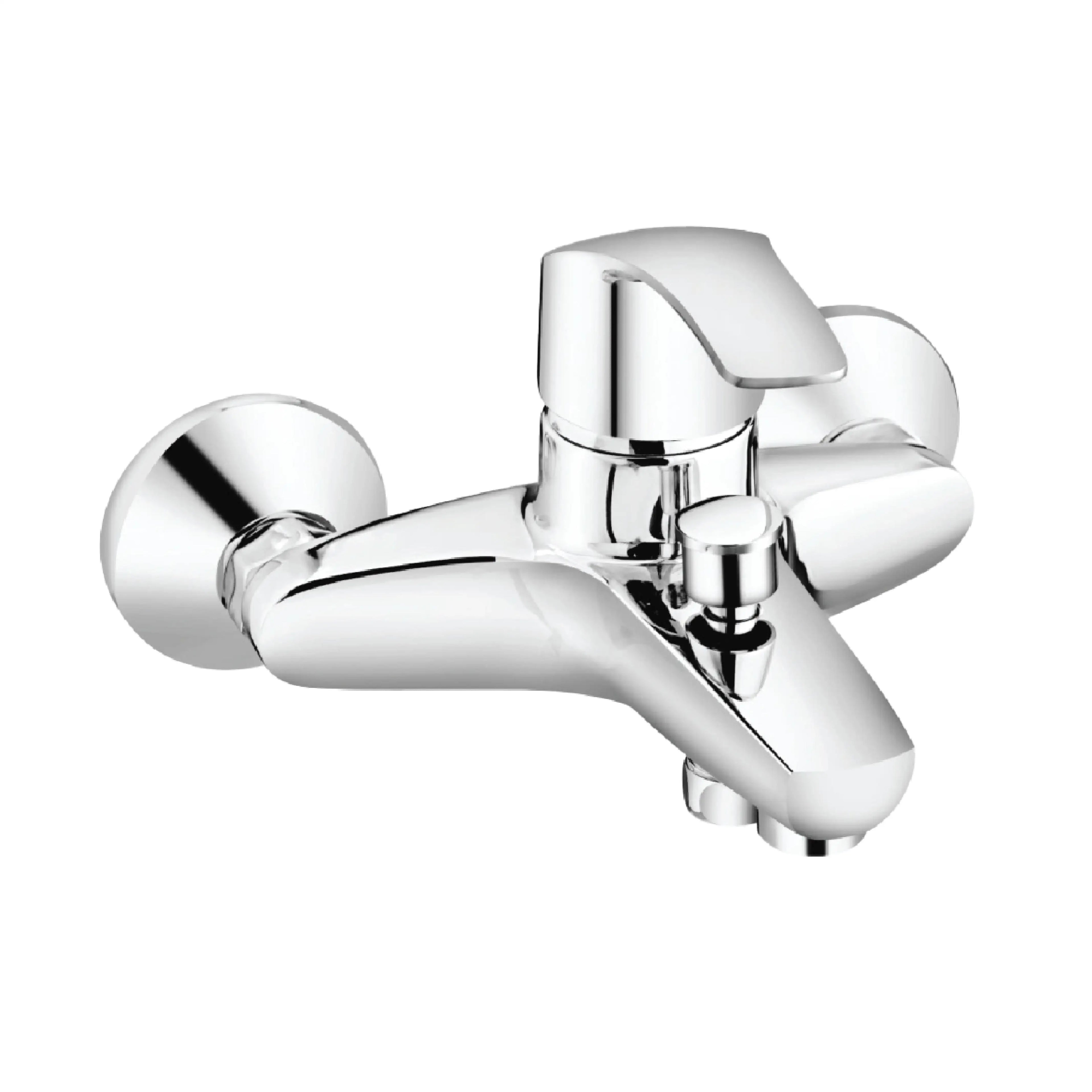 Sanitar REX-BM premium brass wall-mounted bath mixer Made in India featuring a polished chrome finish with single lever control and a sleek diverter spout