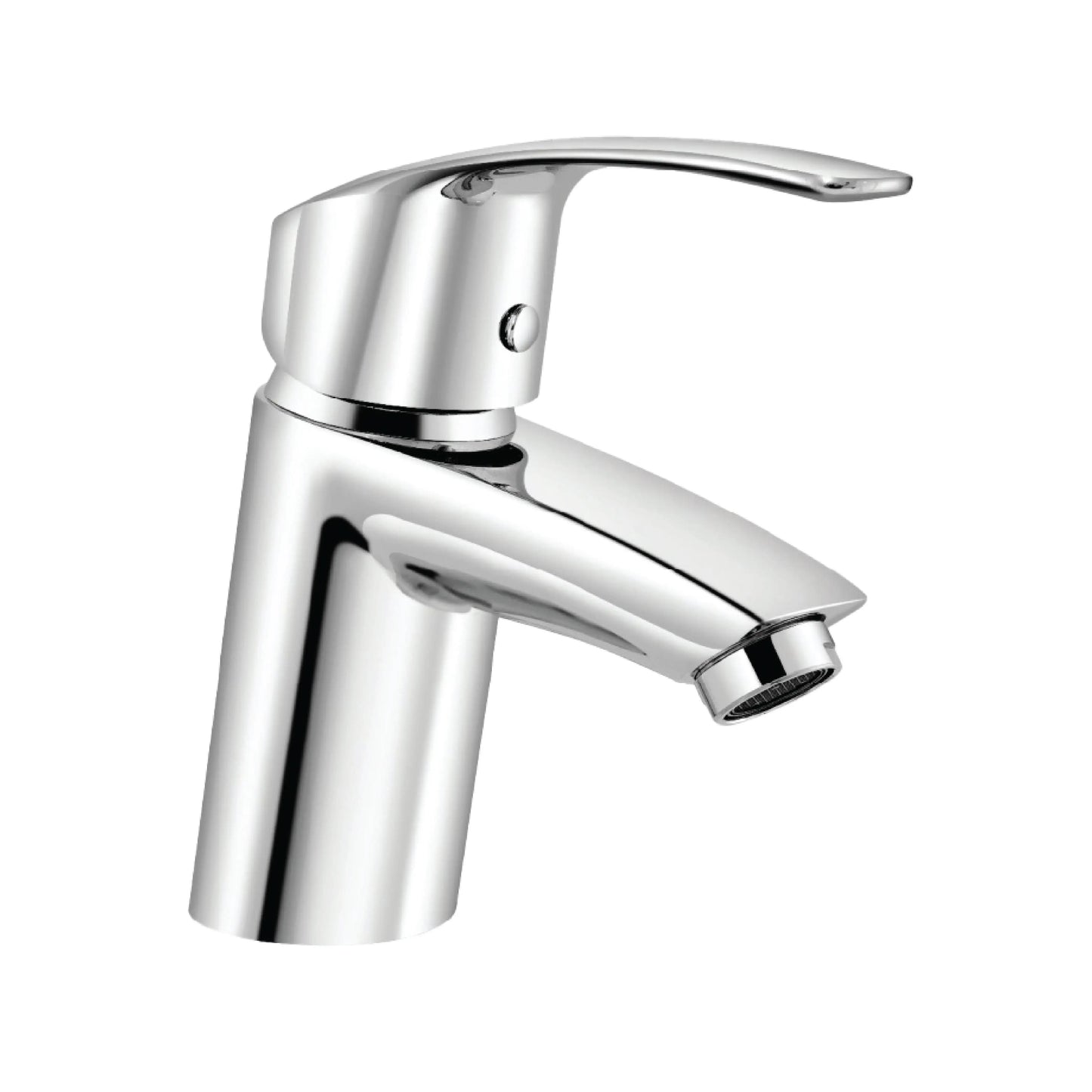 Sanitar REX-WB premium brass washbasin mixer Made in India featuring a polished chrome finish with a modern single-lever handle and a sleek curved spout