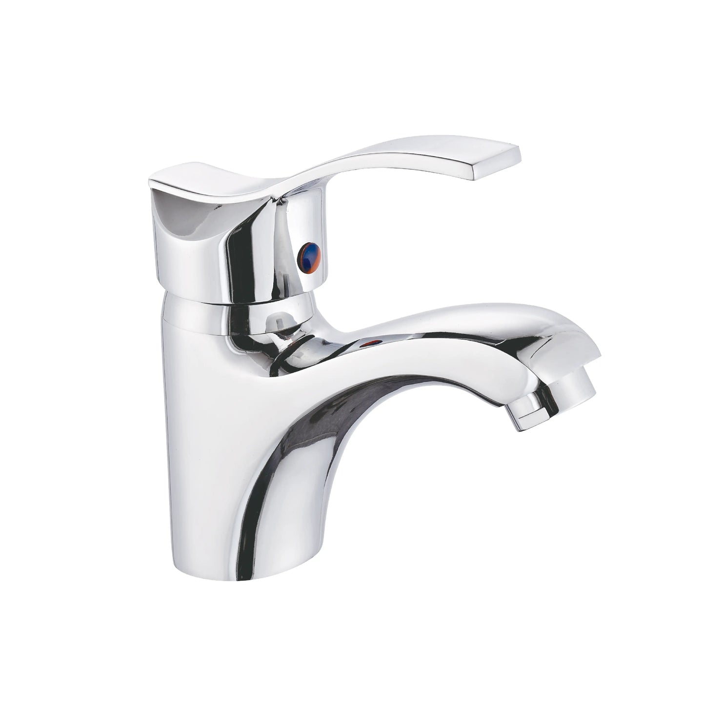 Sanitar RUBY-WB washbasin mixer featuring a polished chrome finish, a sleek single-lever handle for easy water control, and a fixed modern spout design.