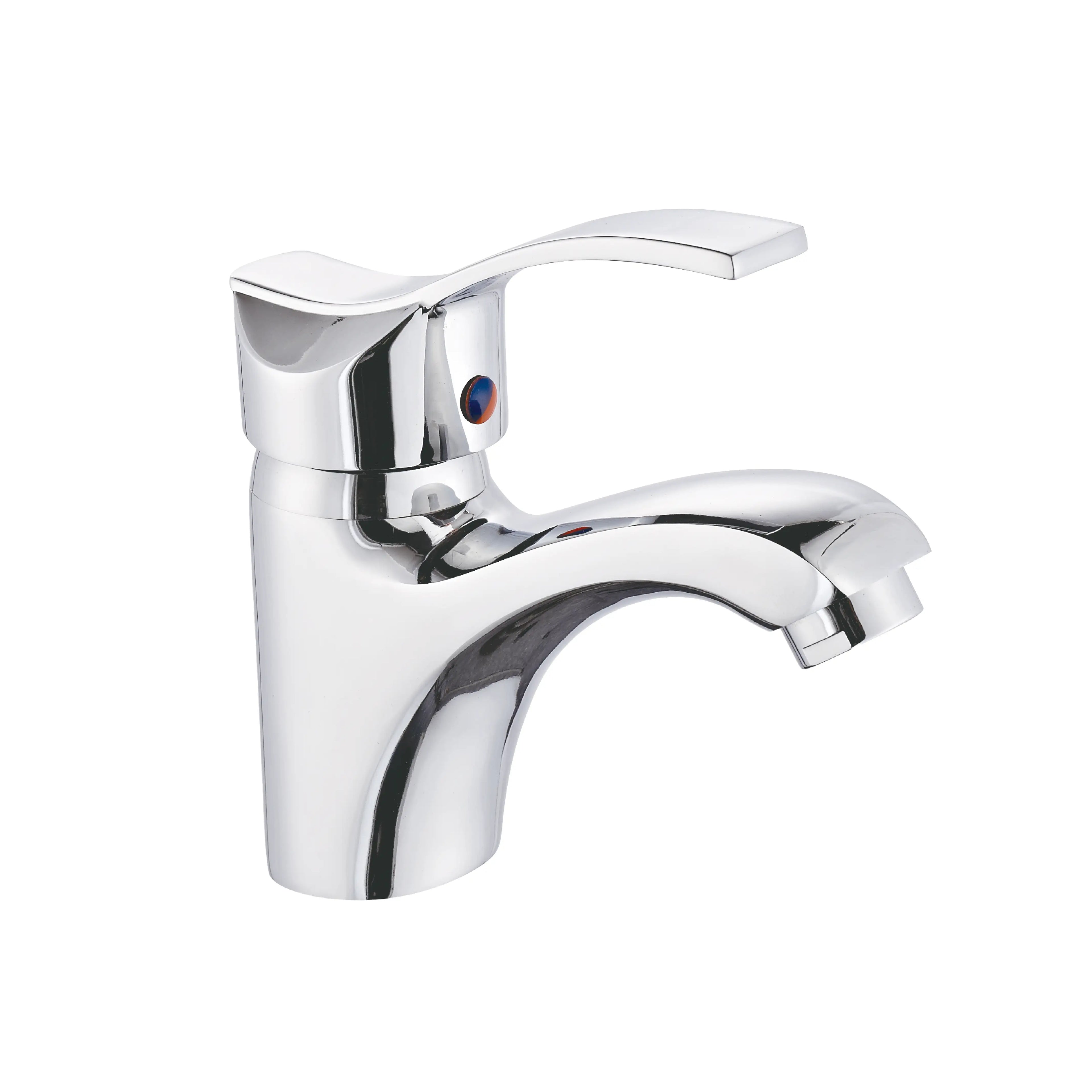 Sanitar RUBY-WB washbasin mixer featuring a polished chrome finish, a sleek single-lever handle for easy water control, and a fixed modern spout design.