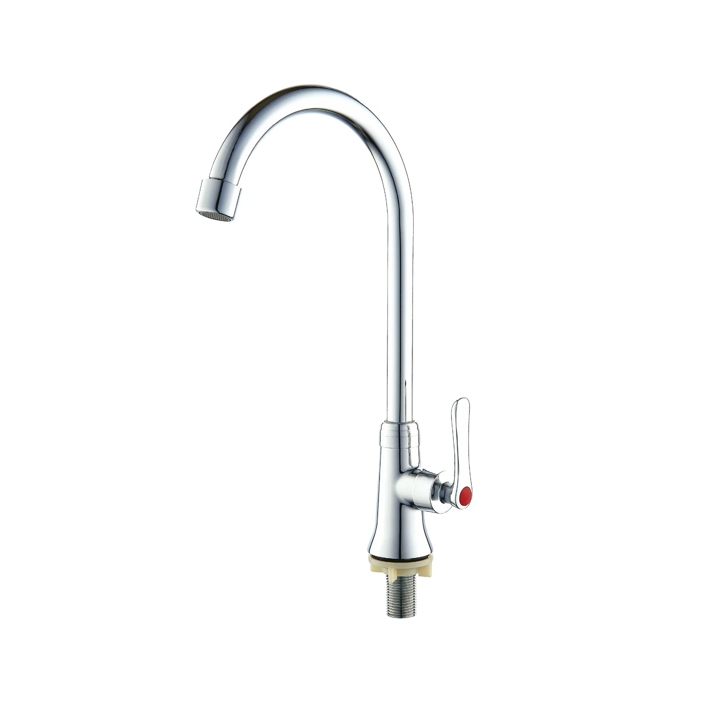 Sanitar SANI-SLPC OV10 0005 washbasin pillar cock featuring a polished chrome finish, a single-handle lever for easy control, and a sleek fixed spout.