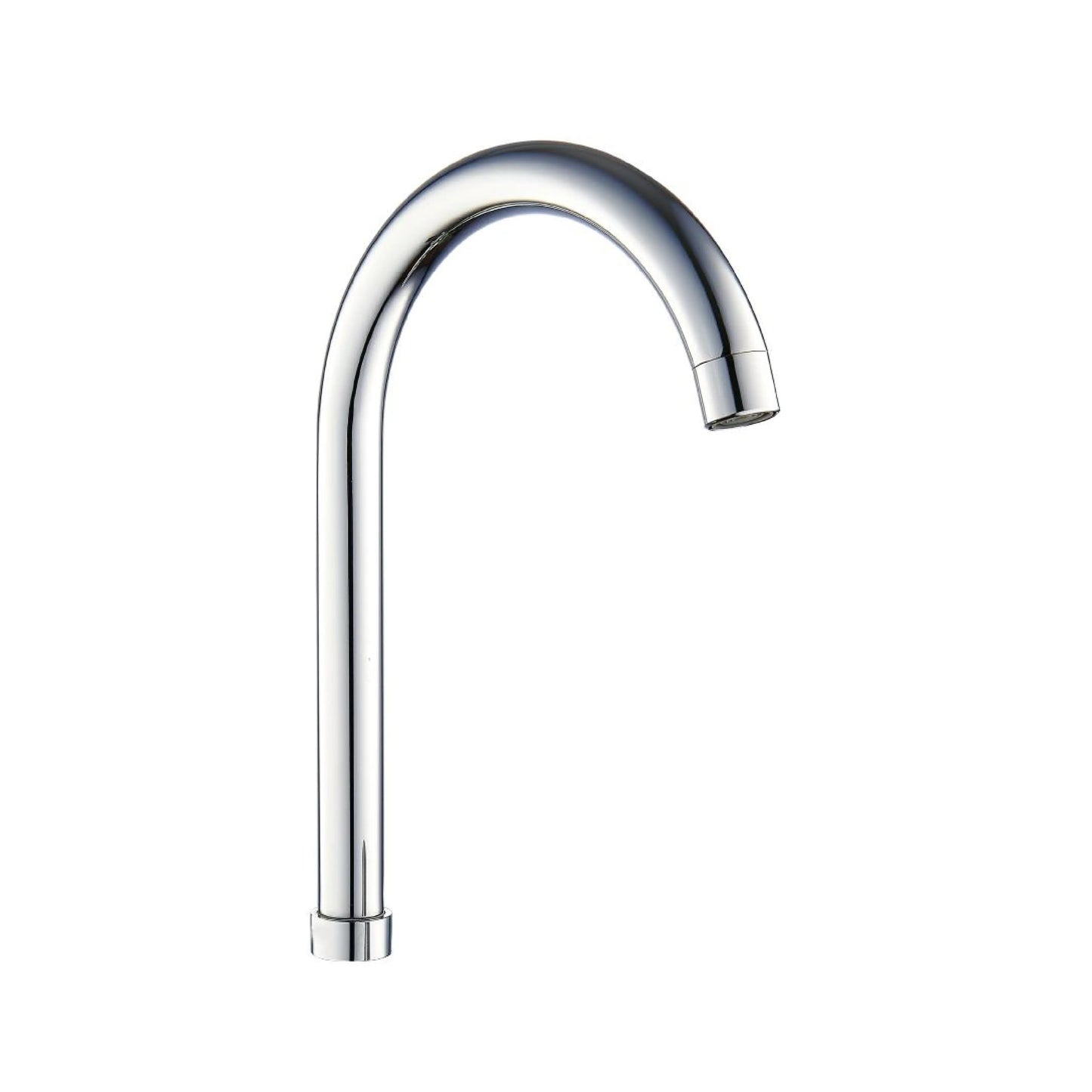 Sanitar S.S.SANI SPOUT-U150-24MM zinc replacement spout with a polished chrome finish and a curved U-shape design.