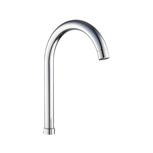 Sanitar S.S.SANI SPOUT-U150-24MM zinc replacement spout with a polished chrome finish and a curved U-shape design.