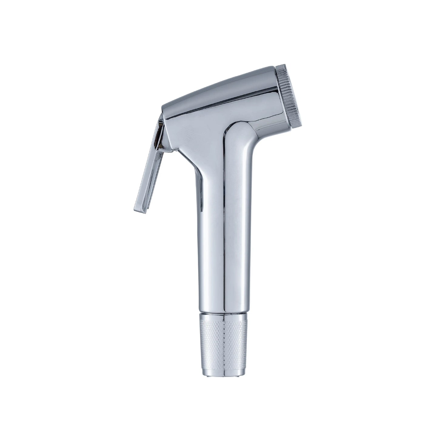 Sanitar NORA chrome-plated bidet shuttaf head featuring a polished finish, ergonomic thumb-lever trigger, and a precision spray nozzle for bathroom use.