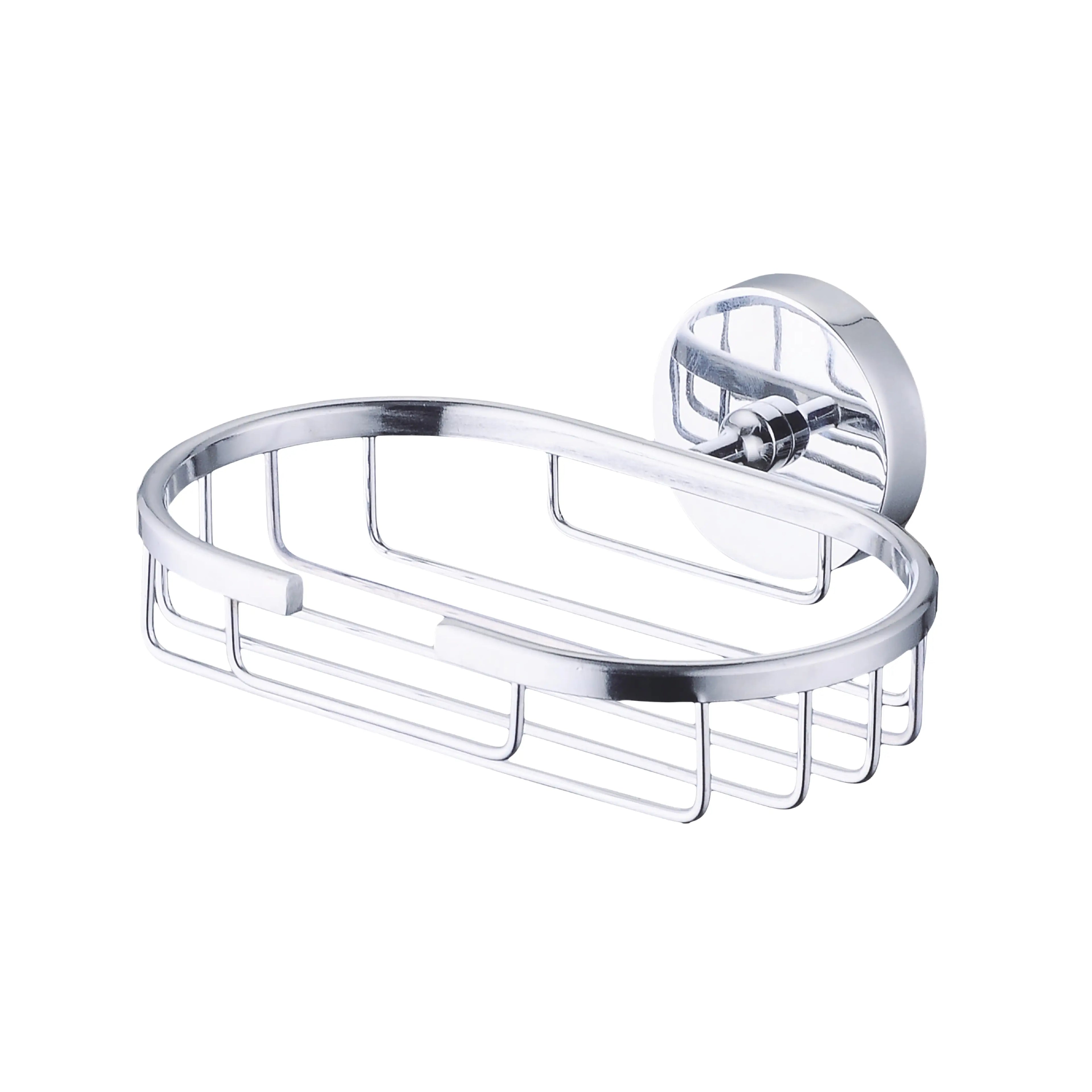 Sanitar SANI-SBNT C269SZ6 wall-mounted soap basket with a durable polished chrome finish and a rectangular wire-frame design for easy drainage and modern bathroom utility.