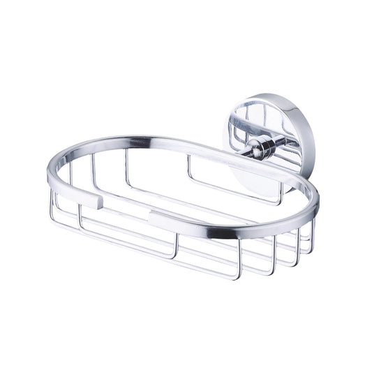 Sanitar SANI-SBNT C269SZ6 wall-mounted soap basket with a durable polished chrome finish and a rectangular wire-frame design for easy drainage and modern bathroom utility.