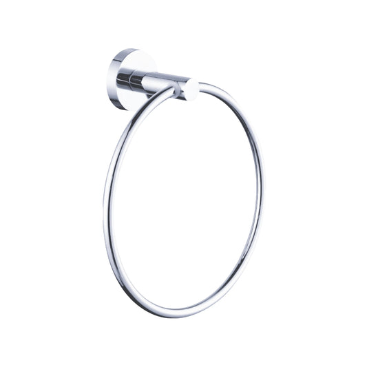 Sanitar SANI-TRSR C260SZ6 towel ring with a polished chrome finish featuring a sleek circular design and wall-mounted base.