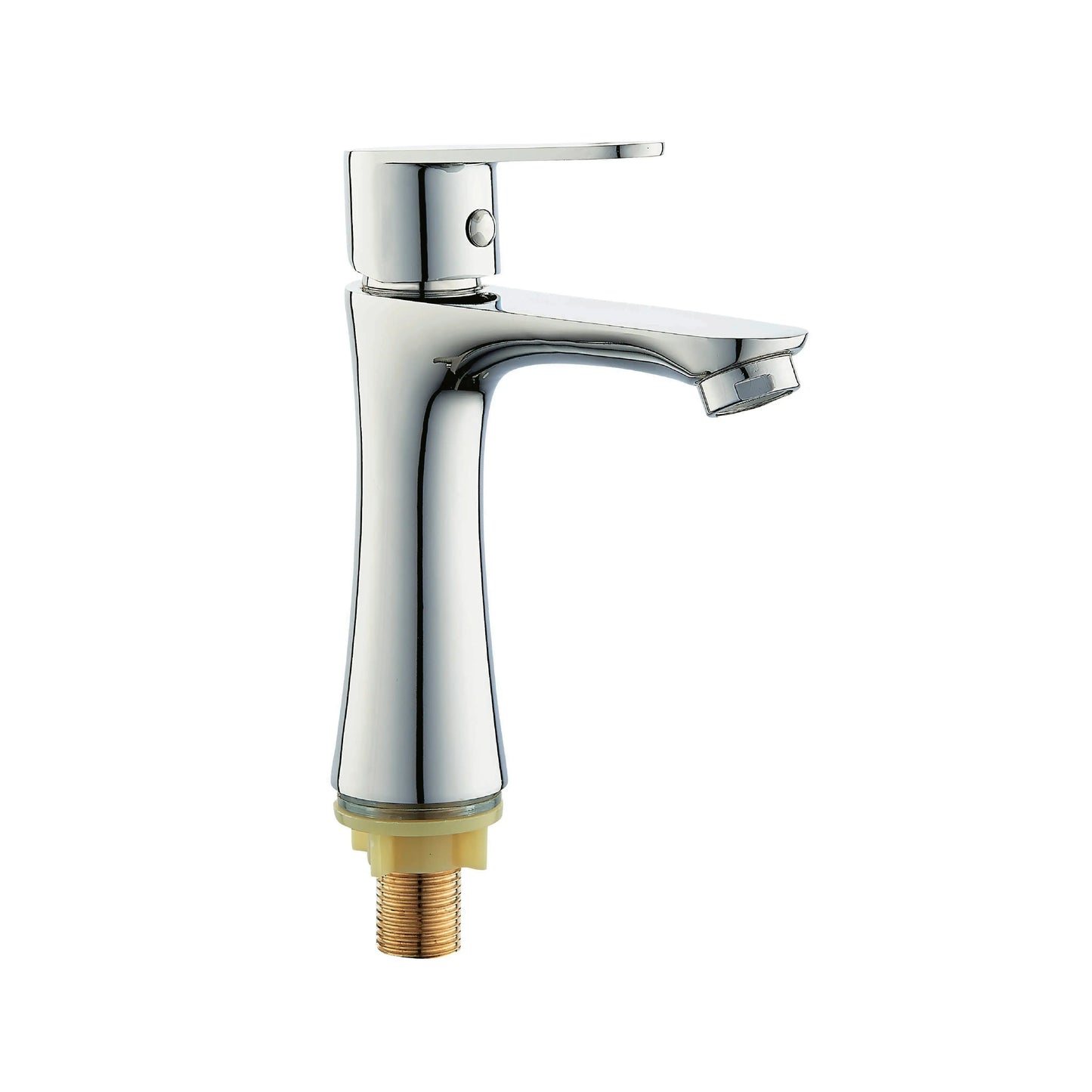 Sanitar VALONIA brass washbasin faucet featuring a polished chrome finish with a sleek single-line design and a smooth single-lever handle for easy water control.